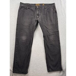 AKOO Brand Jeans Mens 44x32 Gray Straight Charcoal Wash Denim Casual Pants